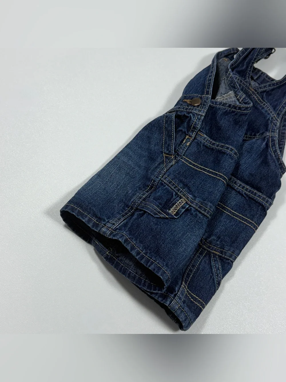 OshKosh B’gosh Boys 18M Denim Shortalls Blue Cotton Overalls Shorts